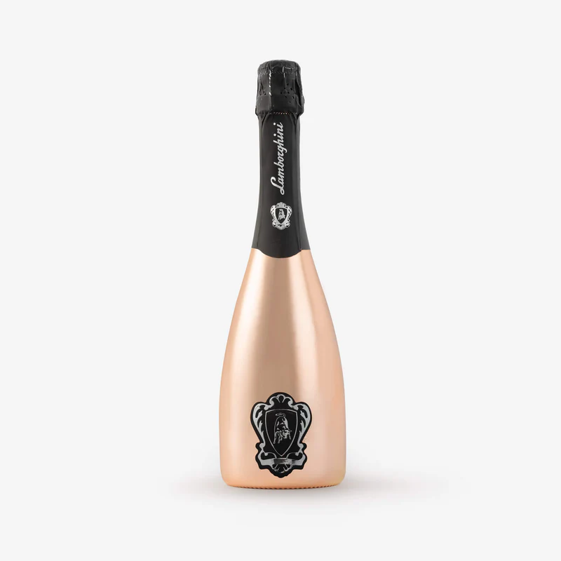 Lamborghini Copper: Extra Dry Prosecco D.O.C. Treviso with glasses in orange Gift box